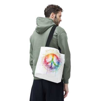 Colorful Peace Symbol Tote Bag | Kindness Ripples Design