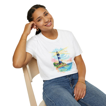 Lighthouse Inspired Unisex Softstyle T-Shirt - Perfect for Beach Lovers