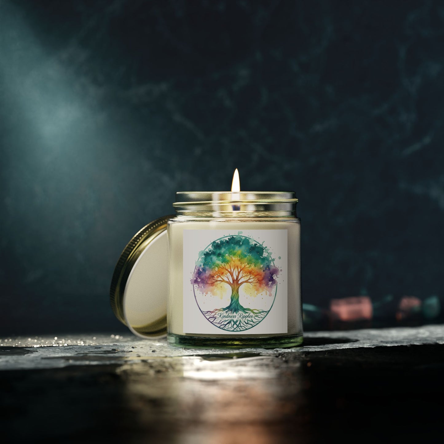 Rainbow Tree Scented Candle - Coconut Wax (4oz) - Kindness Collection