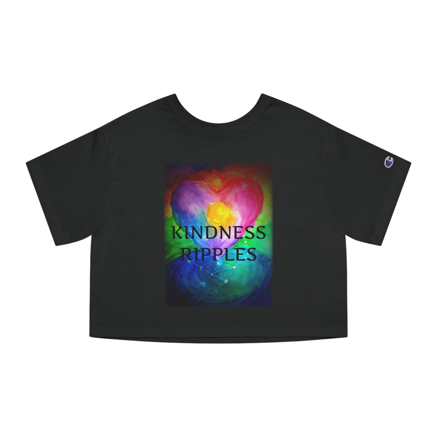 Cropped T-Shirt, Kindness Ripples Shirt for Women, Graphic Tee, Inspirational Top, Positive Vibes Clothing, Empowering Crop