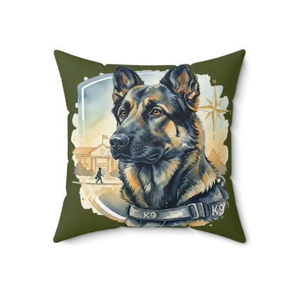 K9 German Shepherd Decorative Pillow – Military Green Dog Lover Throw Pillow