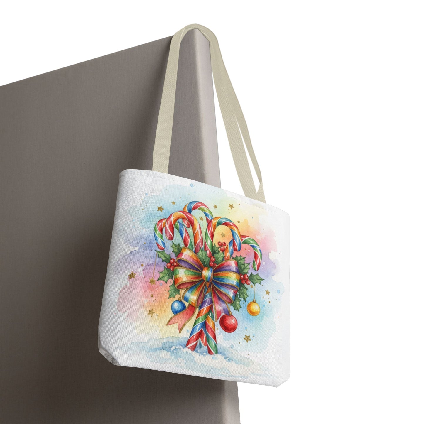 Festive Candy Cane Tote Bag