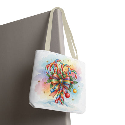 Festive Candy Cane Tote Bag