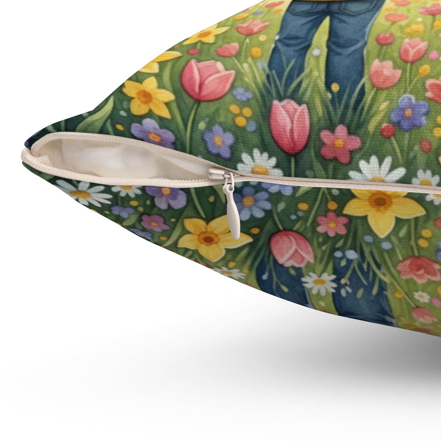 Sunset Field Companions: Watercolor Spring Memory Pillow