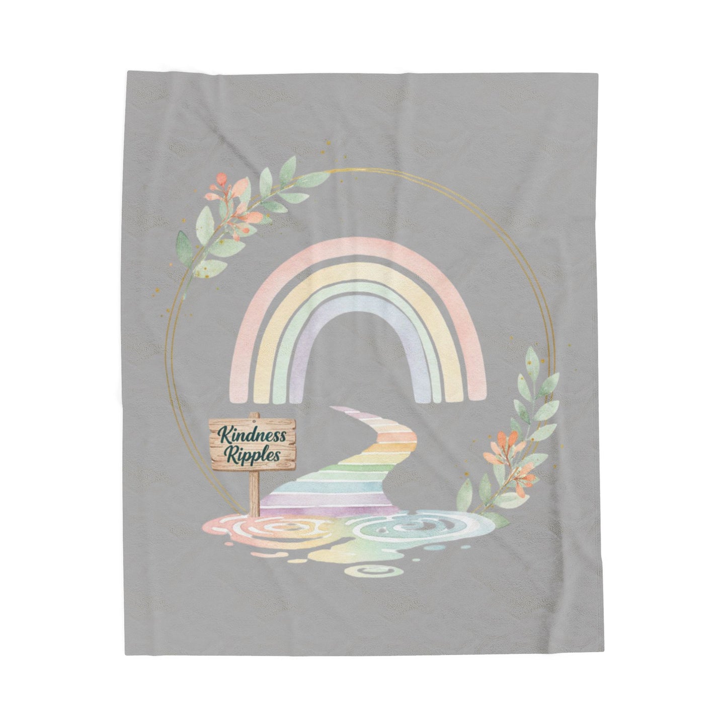 Rainbow Kindness Ripples Velveteen Plush Blanket