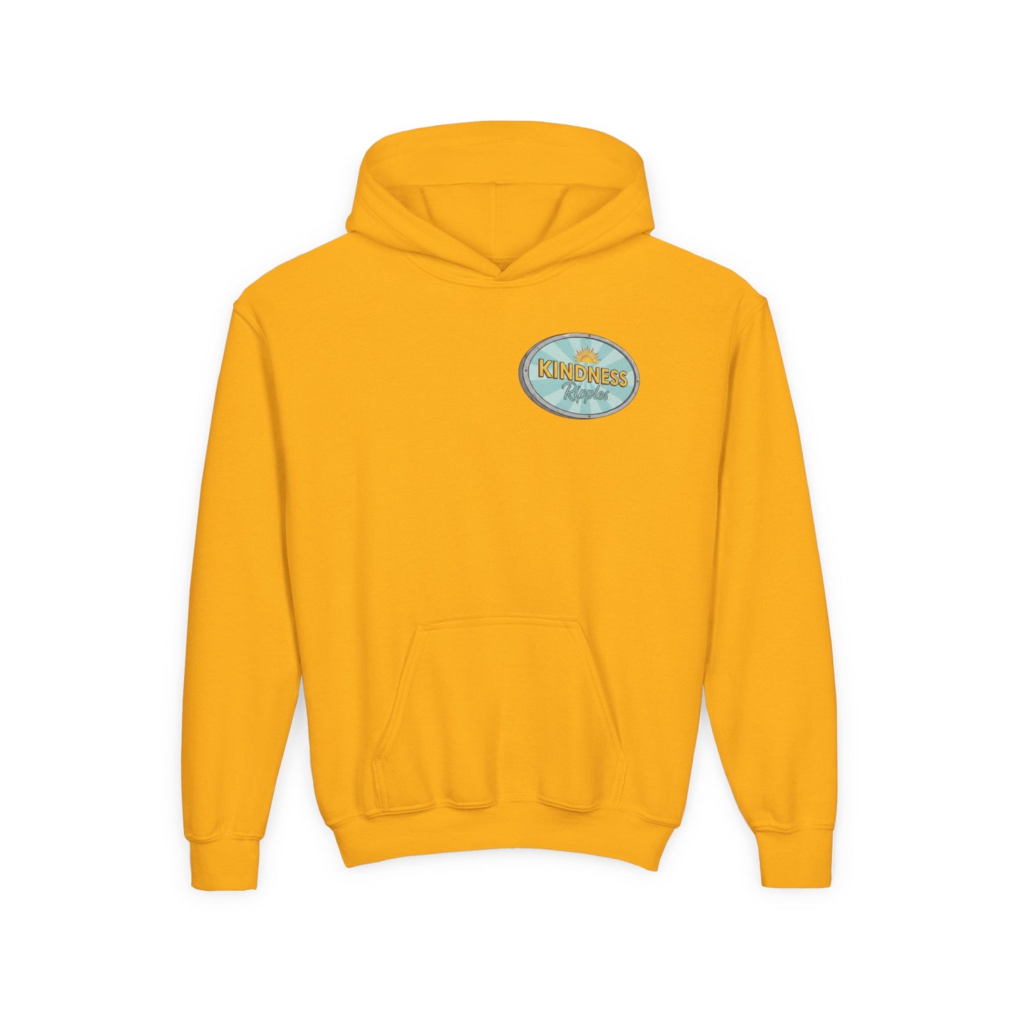 Youth Hooded Sweatshirt - Kindness & Good Energy, Cozy Gift, Throwback, Sunshine Vibes, Kids Apparel, Spring & Summer Fashion