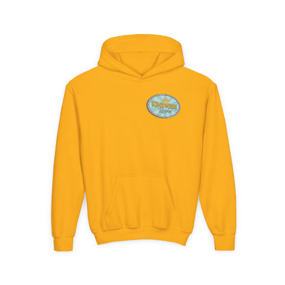 Youth Hooded Sweatshirt - Kindness & Good Energy, Cozy Gift, Throwback, Sunshine Vibes, Kids Apparel, Spring & Summer Fashion