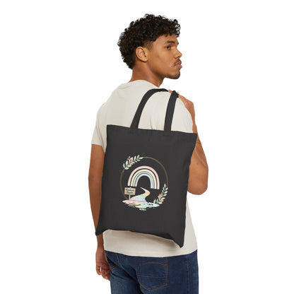 Colorful Rainbow Tote Bag - Eco-Friendly Cotton Canvas for Everyday Use
