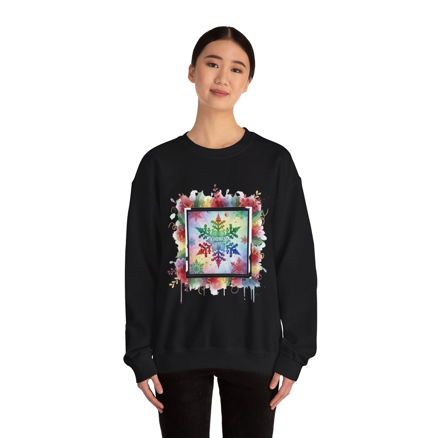 Rainbow Snowflake Kindness Crewneck Sweatshirt