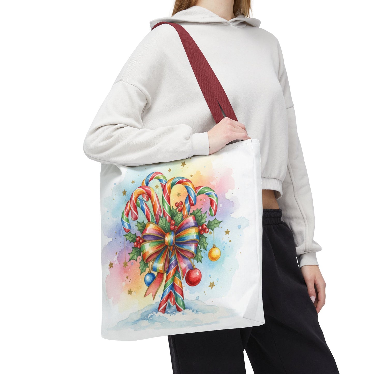 Festive Candy Cane Tote Bag