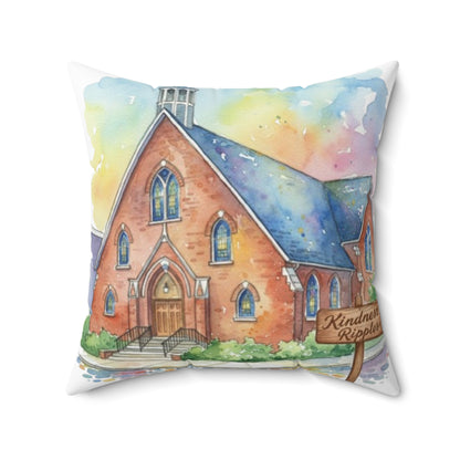 Watercolor Church Square Pillow - Home Decor - Paying Homage to our beautiful St. William Community