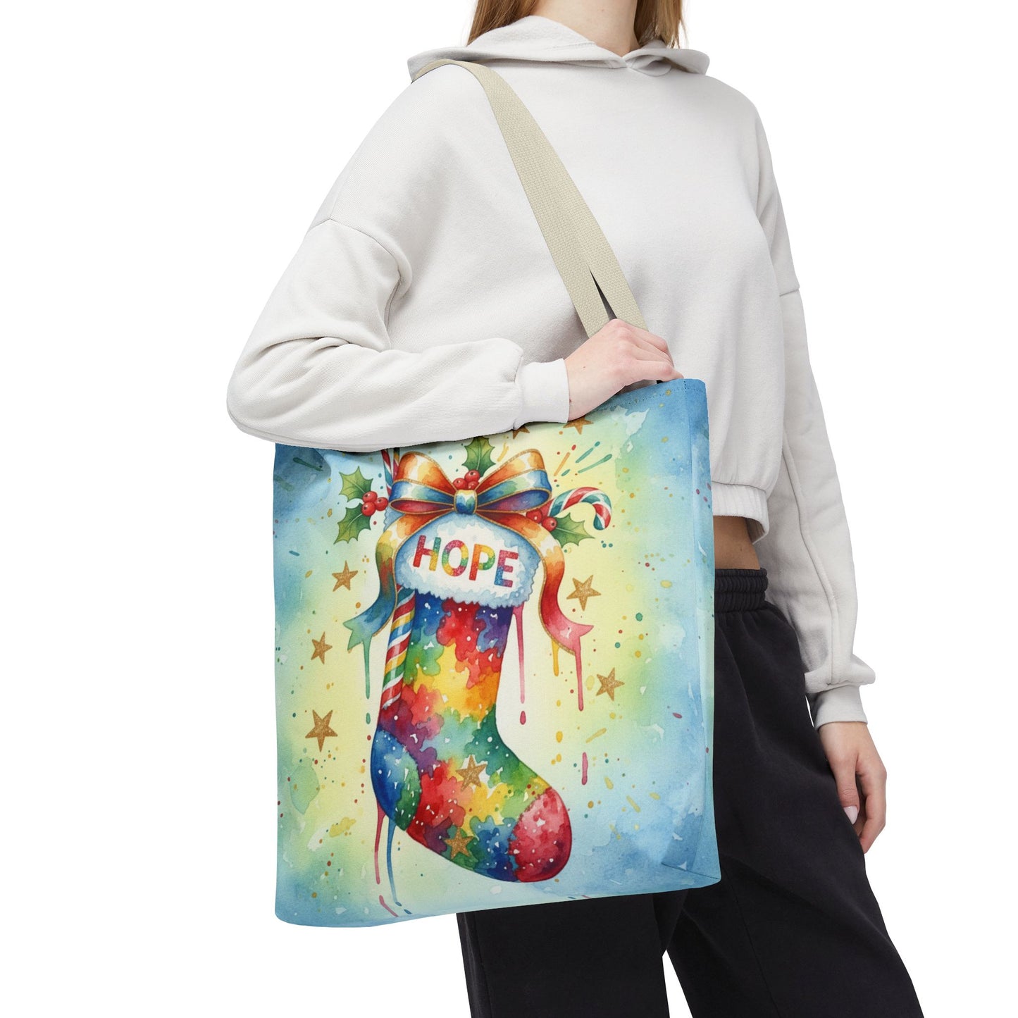 Colorful Holiday Hope Tote Bag