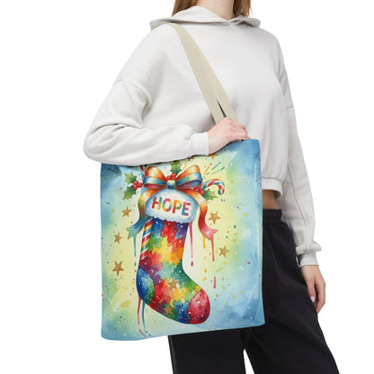 Colorful Holiday Hope Tote Bag