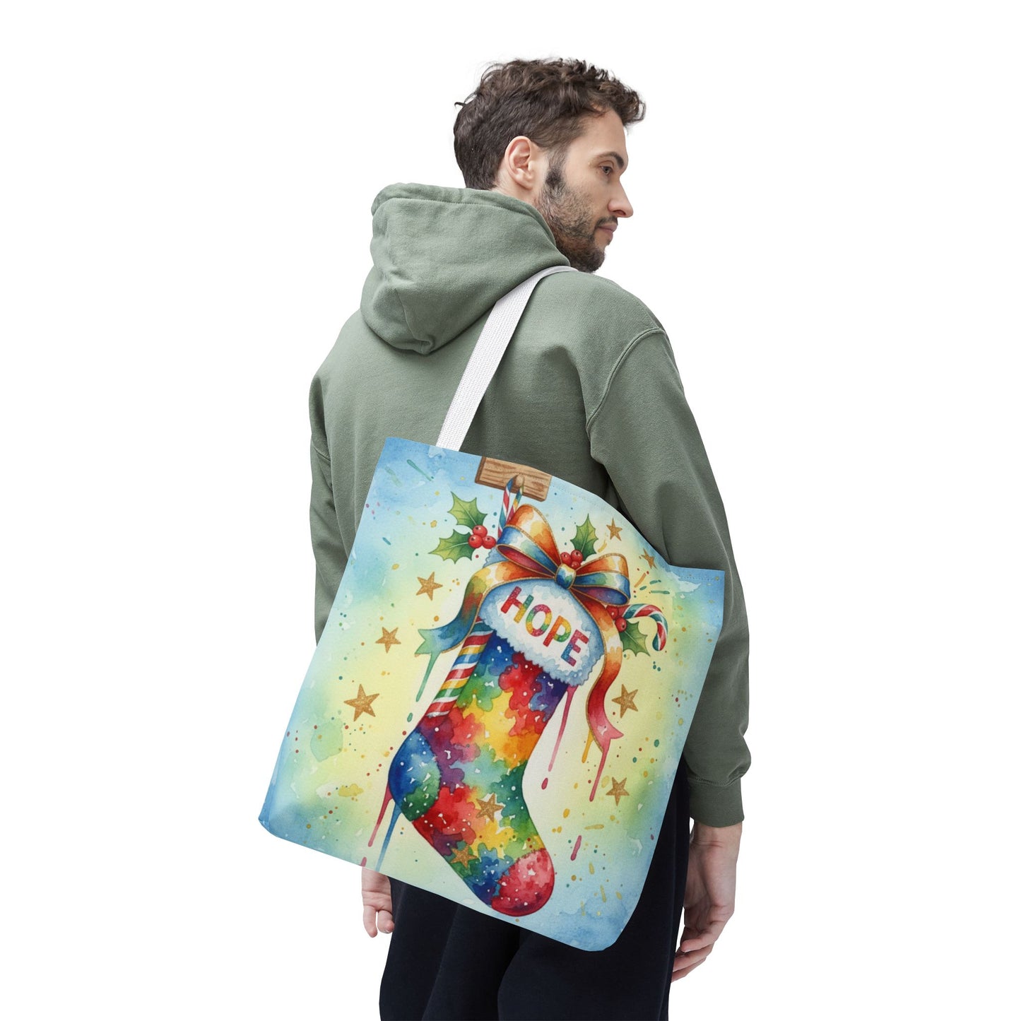 Colorful Holiday Hope Tote Bag