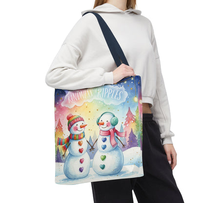 Whimsical Snowman Tote Bag - Kindness Ripples Design
