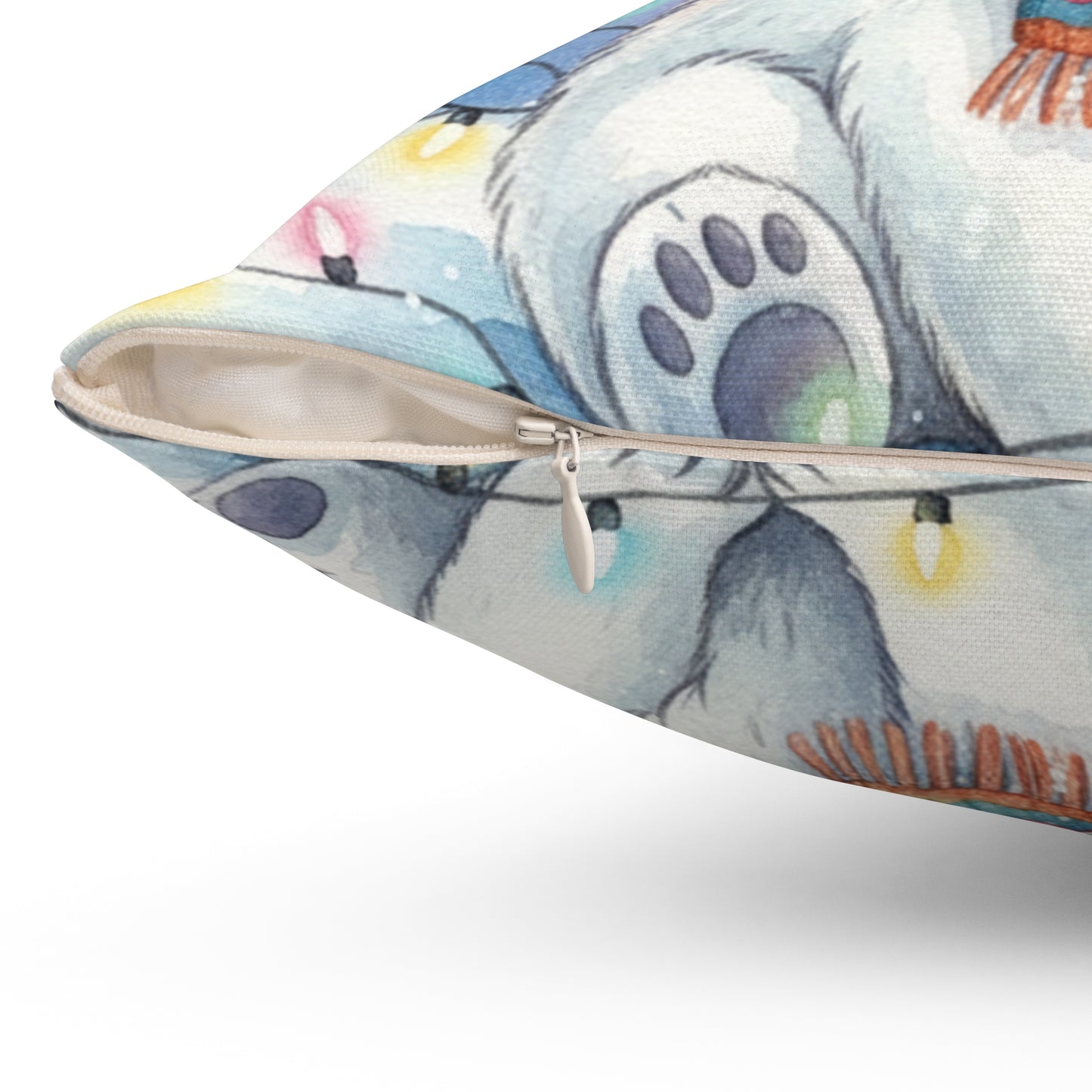 Cute Polar Bear Christmas Pillow