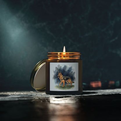 German Shepherd Scented Candle — Coconut Apricot Wax (4oz & 9oz)