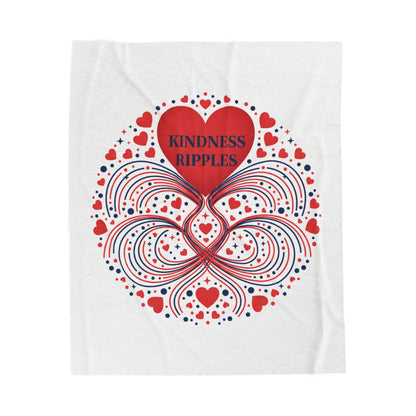 Kindness Ripples Velveteen Plush Blanket - Cozy Gift for Heartfelt Occasions, Home Decor, Love, Friendship, Self-Care