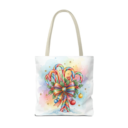 Festive Candy Cane Tote Bag