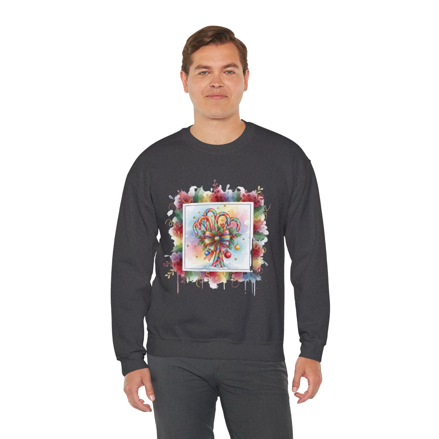 Christmas Candy Cane Crewneck Sweatshirt