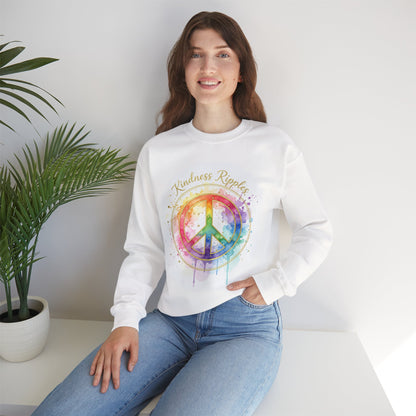 Peace & Kindness Crewneck Sweatshirt - Unisex Heavy Blend