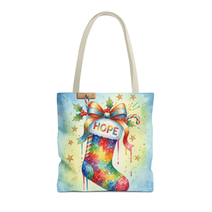 Colorful Holiday Hope Tote Bag