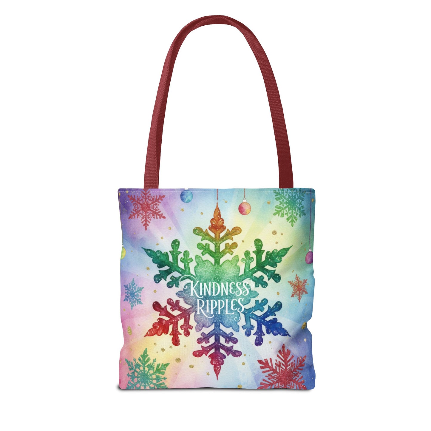 Kindness Ripples Winter Snowflake Tote Bag Colorful Kindness