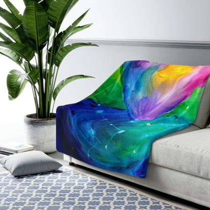 Kindness Ripple Effect Heart Blanket | Colorful Sherpa Fleece Throw | Emotional Regulation Comfort Gift | Cozy Teacher Appreciation