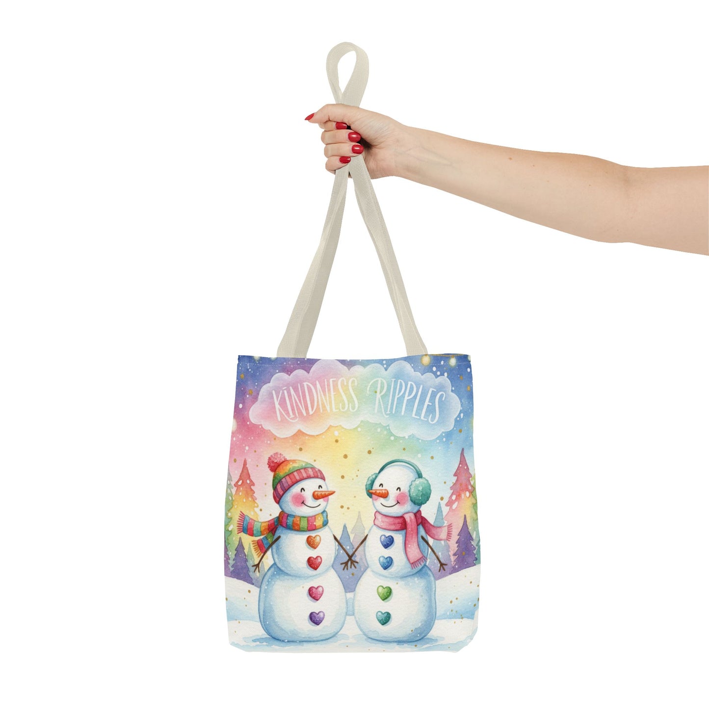 Whimsical Snowman Tote Bag - Kindness Ripples Design