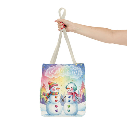Whimsical Snowman Tote Bag - Kindness Ripples Design