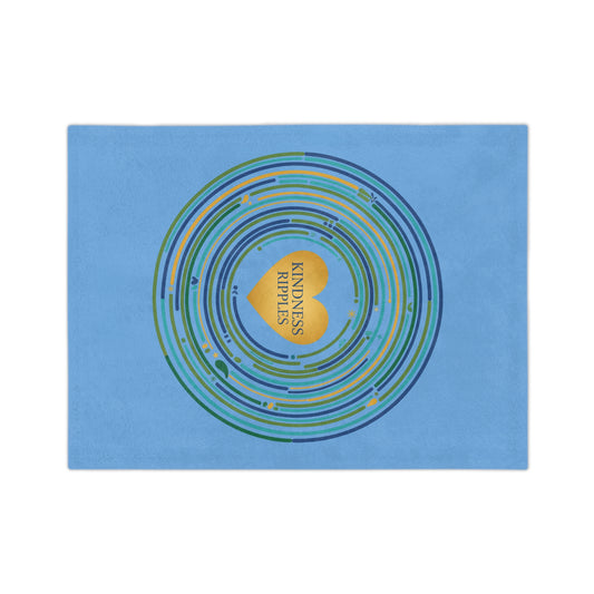 Kindness Ripples Velveteen Blanket | Cozy Throw for Comfort, Home Decor, Gift for Baby, Baby Boy, Gift for Friends, Self-Care Essential, Kindness Motivation