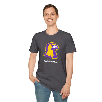 Golden Eagle Baseball T-Shirt – Purple & Gold Team Logo Tee