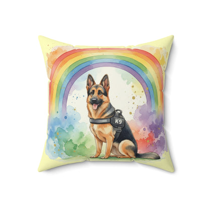 German Shepherd Rainbow Pillow — K9 Service Dog Decorative Throw Pillow