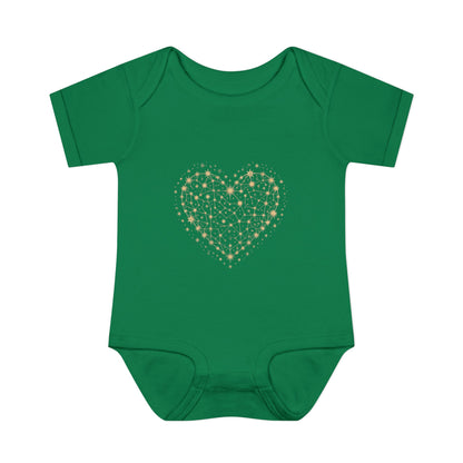 Heart Star Pattern Infant Bodysuit