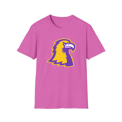 Golden Eagle Mascot Pink Out T-Shirt — Purple & Gold School Spirit Tee