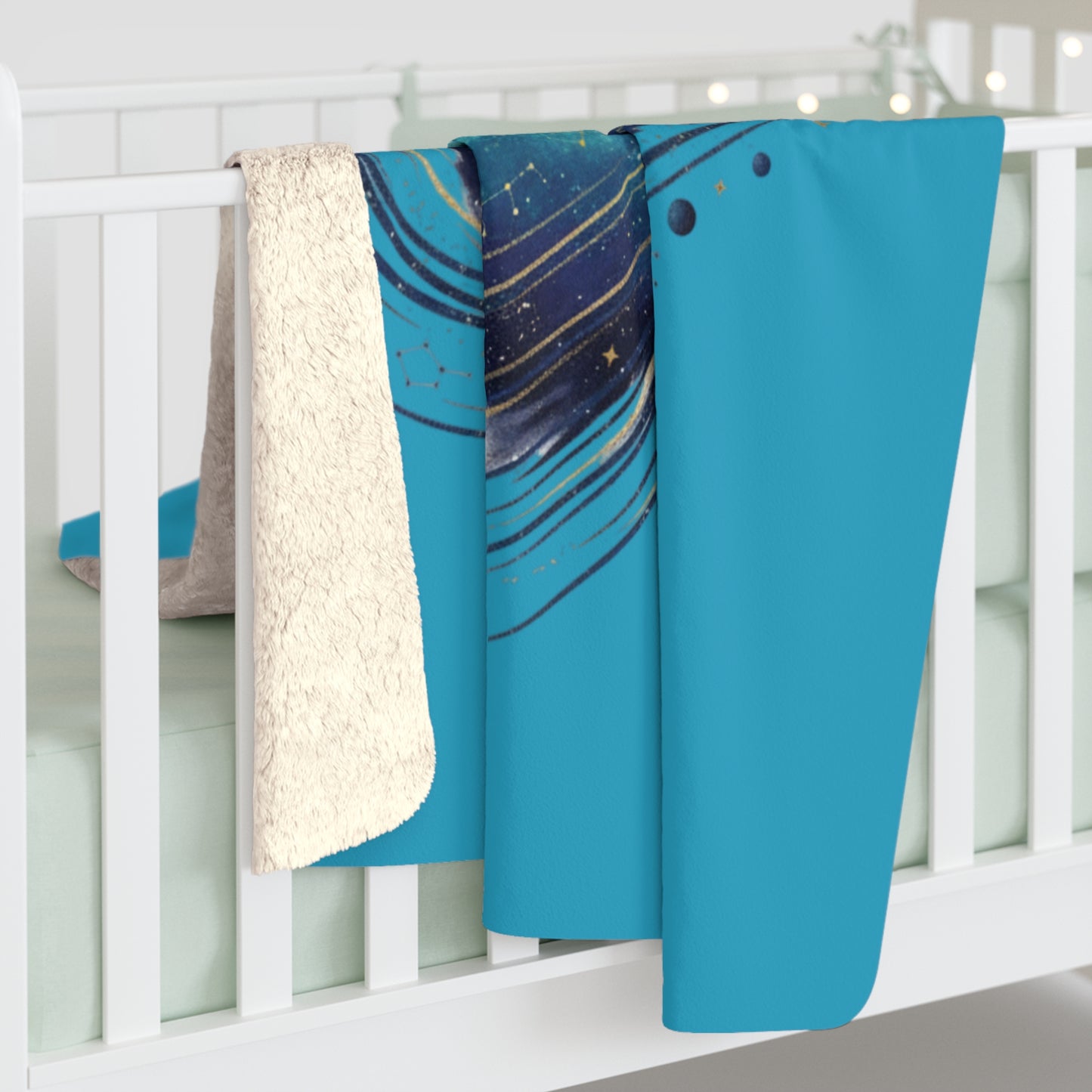 Galactic Kindness Sherpa Blanket, Cozy Fleece Throw for Space Lovers, Warm Gifts for Friends, Home Décor, Relaxing Bedtime Accessory