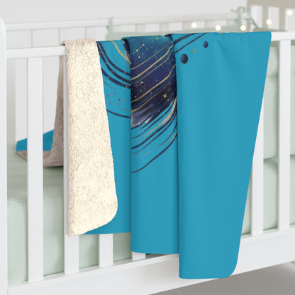 Galactic Kindness Sherpa Blanket, Cozy Fleece Throw for Space Lovers, Warm Gifts for Friends, Home Décor, Relaxing Bedtime Accessory