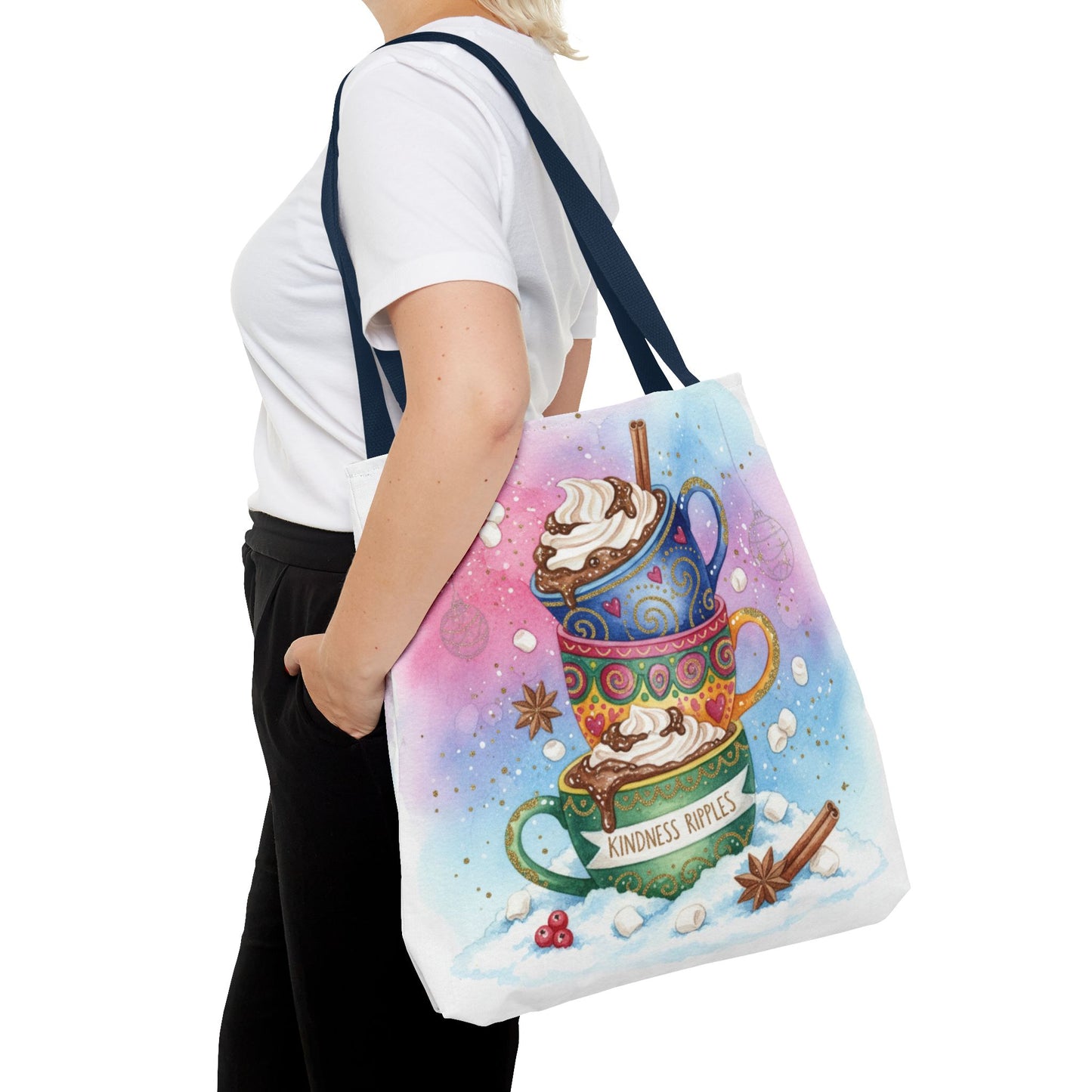 Colorful Hot Cocoa Tote Bag – Festive Winter Vibes