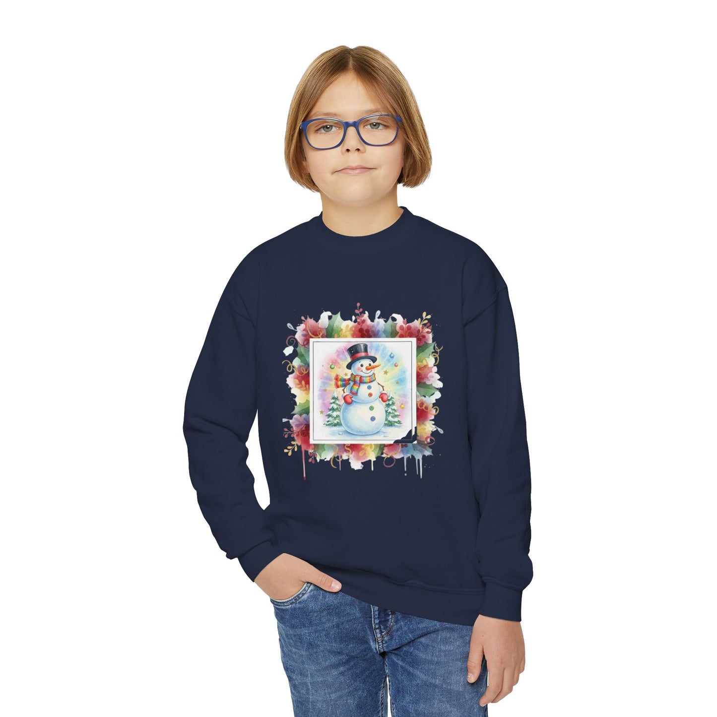 Snowman Youth Crewneck Sweatshirt - Cozy Holiday Apparel