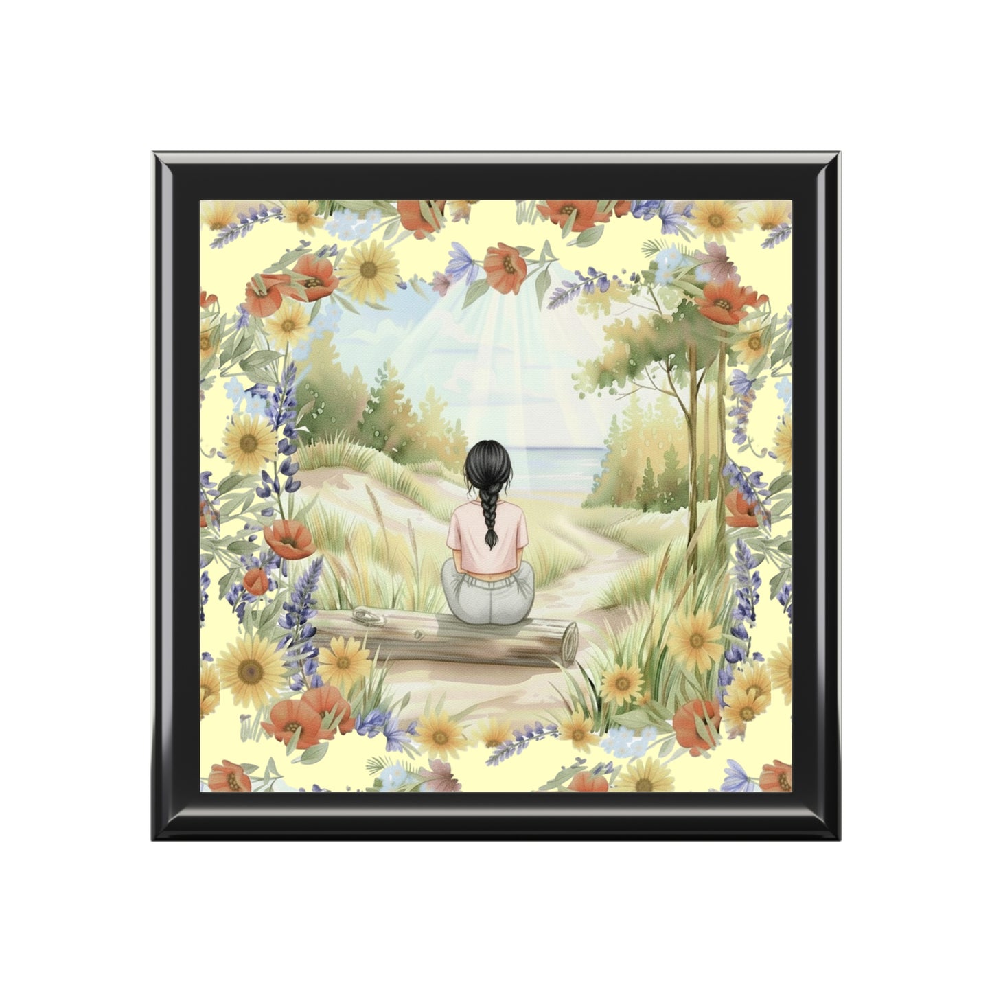 The Ellie- Peace in Nature Jewelry Box with Floral Design for Treasure Storage