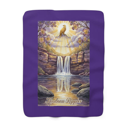 TN Waterfalls Sherpa Fleece Kindness Ripples Blanket - Cozy Floral Throw for Comfort and Inspiration, Cookeville, TN, Dogwoods, Eagle, Waterfalls