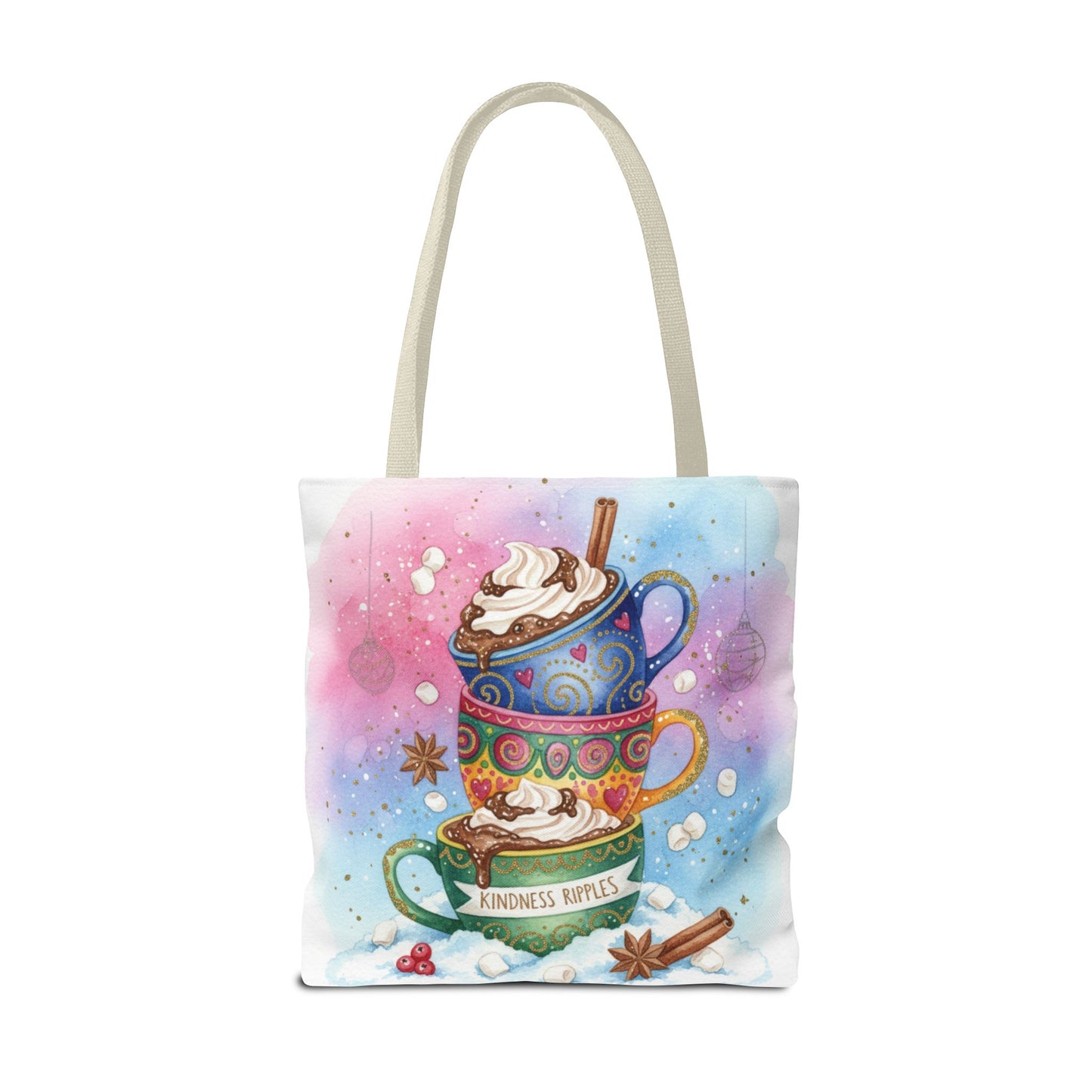 Colorful Hot Cocoa Tote Bag – Festive Winter Vibes
