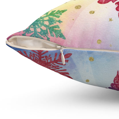 Colorful Kindness Ripples Snowflake Pillow