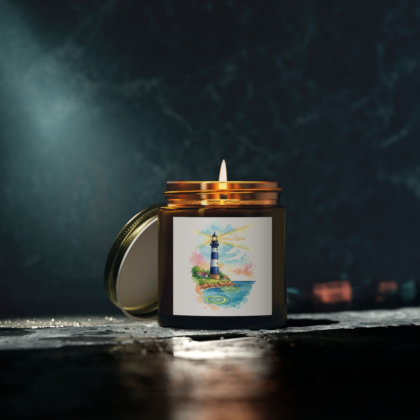 Lighthouse Scented Candle Collection - Coconut Apricot Wax (4oz)
