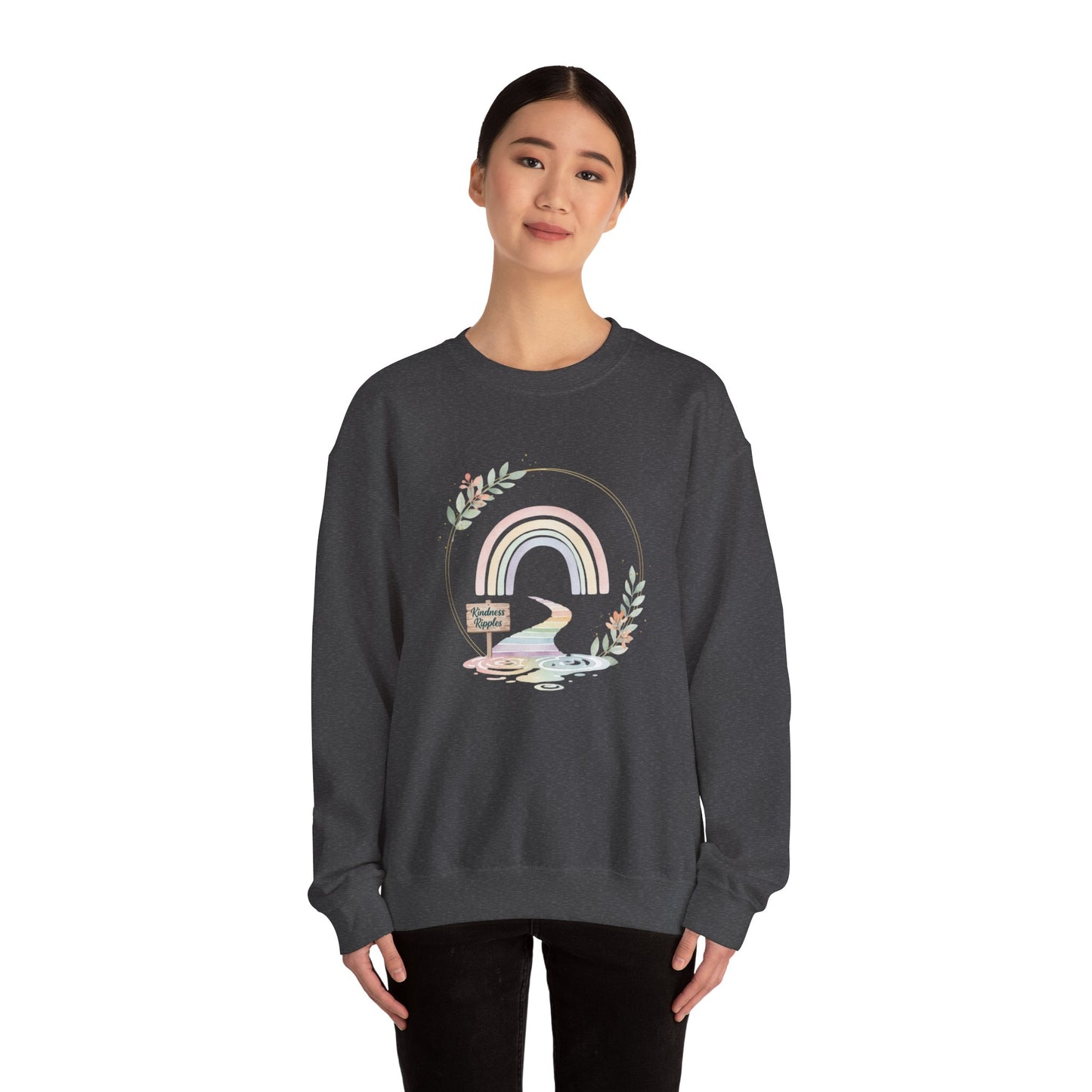 Cozy Rainbow Crewneck Sweatshirt - Unisex Heavy Blend™