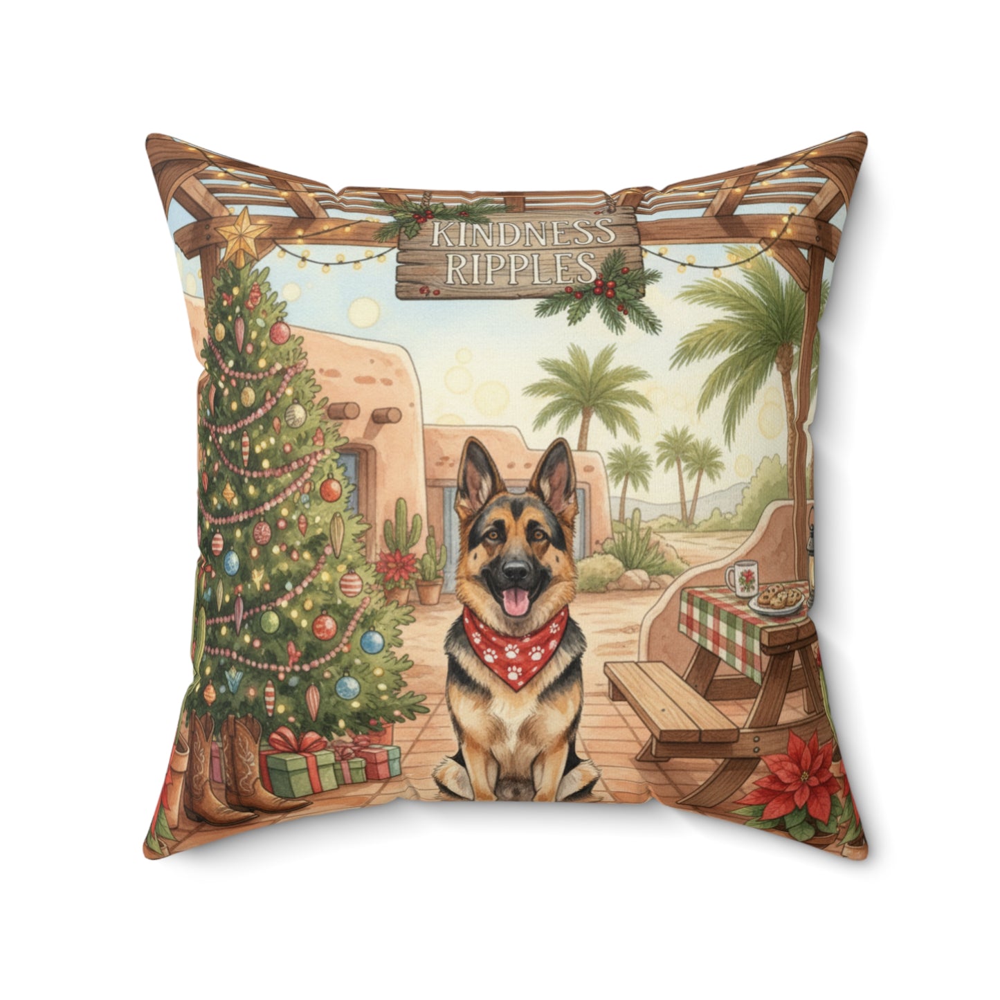 Square Pillow - Patient German Shepherd Design
