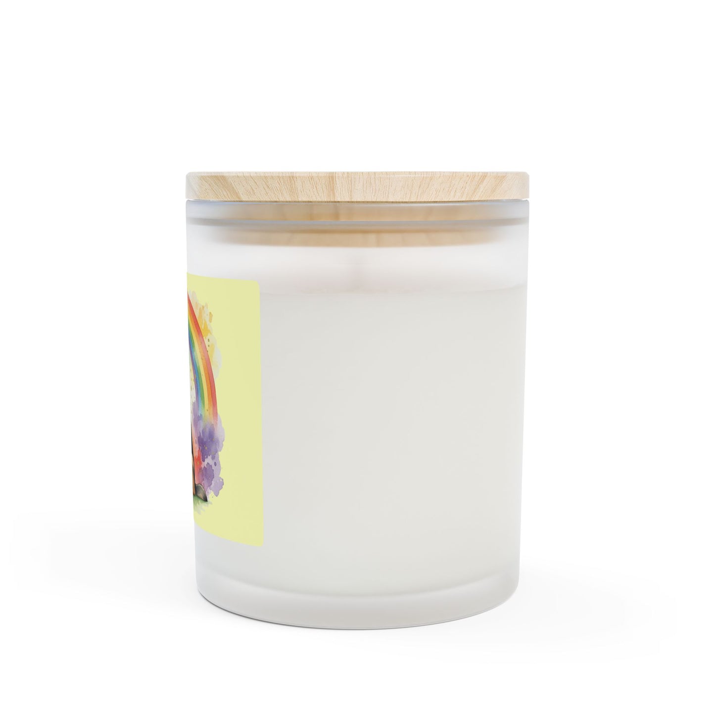 German Shepherd Rainbow Candle — 11oz Frosted Glass Memorial/Support Candle