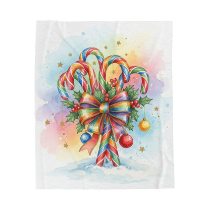 Candy Cane Christmas Plush Blanket