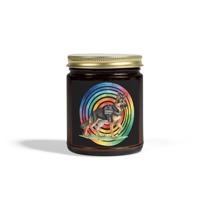 Coconut Apricot Scented Candle — Rainbow German Shepherd 4oz/9oz