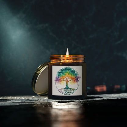 Rainbow Tree Scented Candle - Coconut Wax (4oz) - Kindness Collection